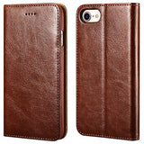 Funda tipo cartera para iPhone 7/8 JueSen, Marrón