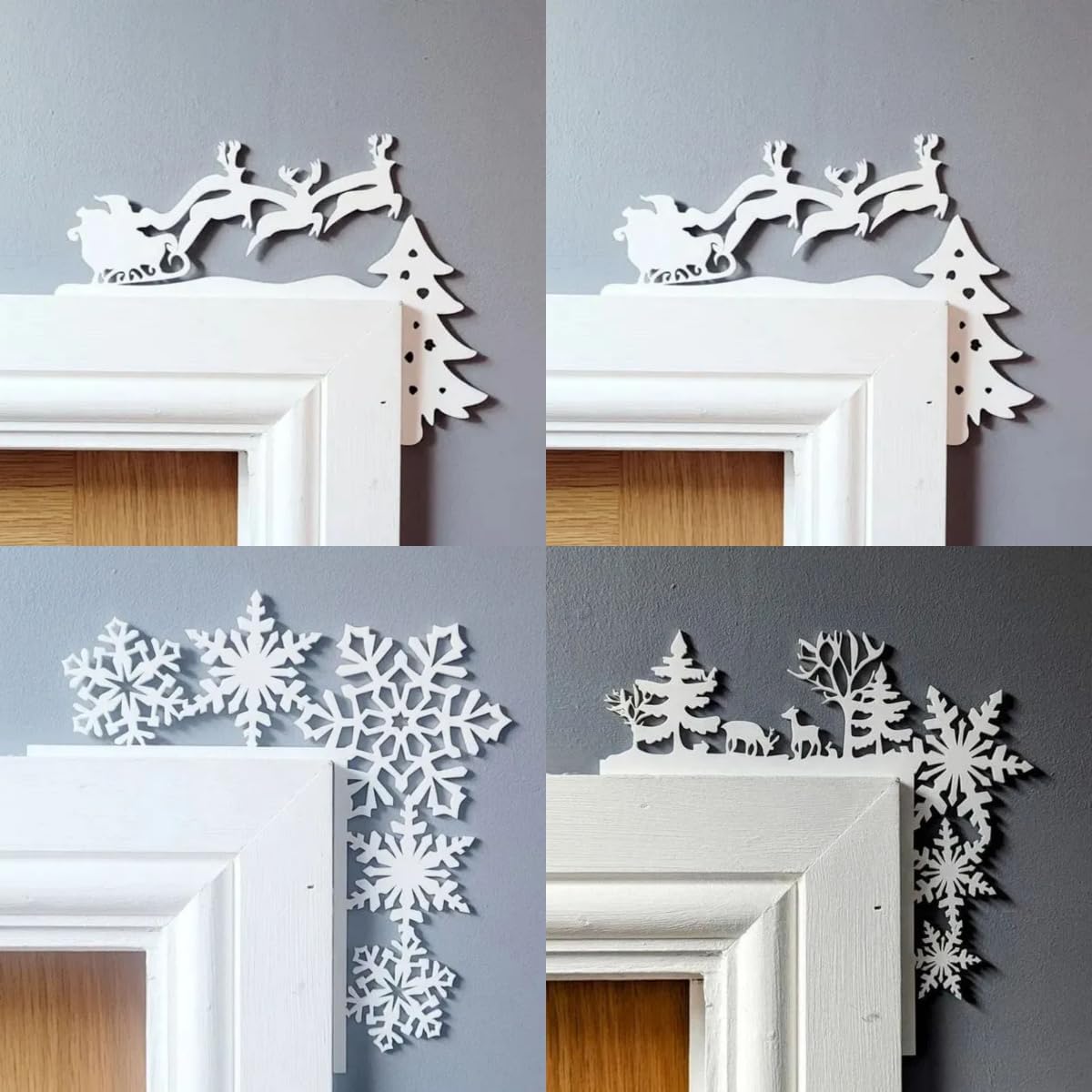 Adornos Navideños Metal para Puerta - Decoración Divertida 2024