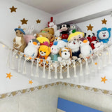 Red de Animales de Peluche, Boho, Macrame, con Luces LED