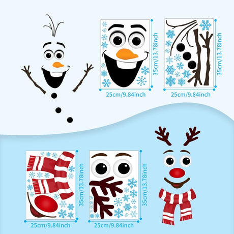 Pegatinas de Navidad para Puerta - Decoración Festiva Snowman
