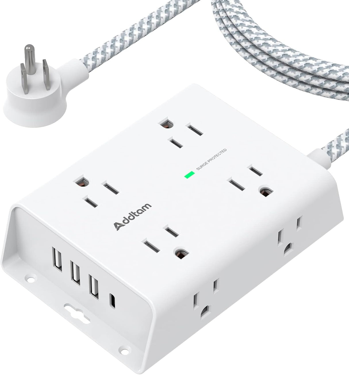 Regleta protectora de sobretensiones – 8 enchufes amplios