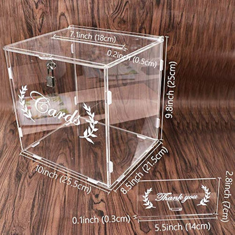 Caja de tarjetas de acrílico para boda