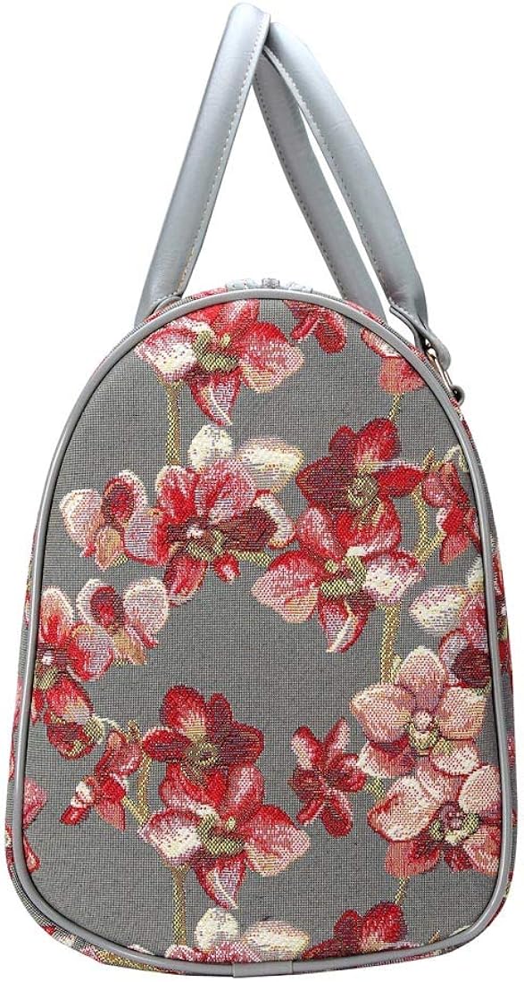 Bolsa con estampado floral y fondo gris Signare