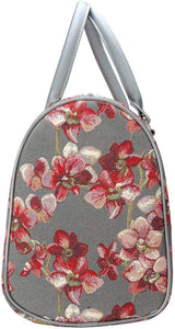 Bolsa con estampado floral y fondo gris Signare