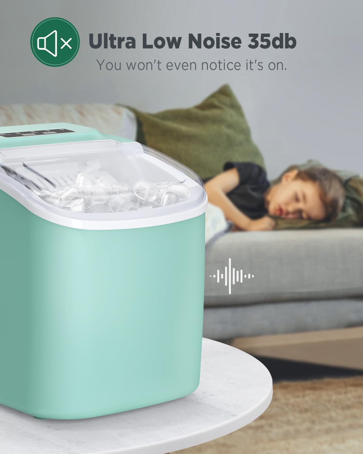 Máquina de Hielo Silonn, 9 Cubos en 6 Min, Auto-Limpieza