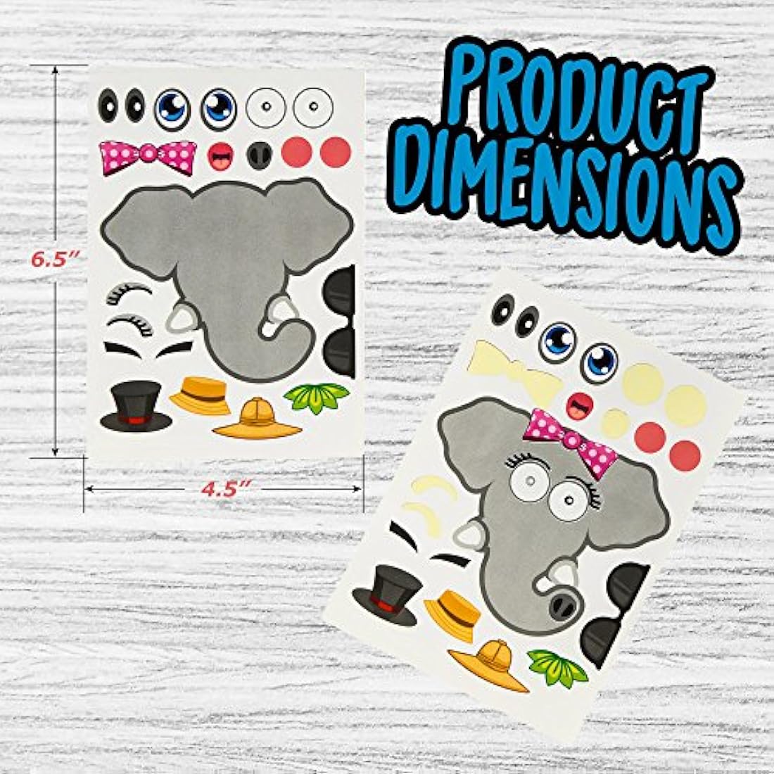 24 hojas de pegatinas Make-a-zoo sobre animales, gran zoo