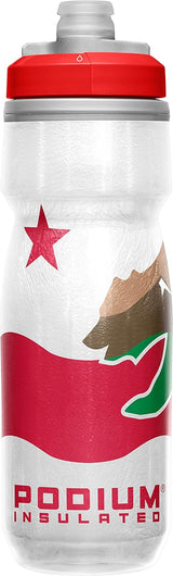 CamelBak Podium Chill Botella de agua aislada para bicicleta, botella fácil de apretar, se adapta a la mayoría de jaulas de bicicleta, 21 onzas, California