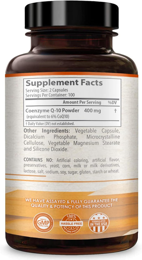 CoQ10 Saludable 400mg 200 Cápsulas Non-GMO Healthy Way