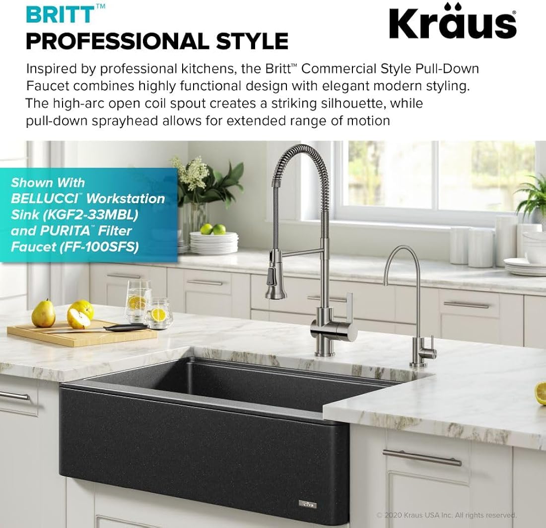 Grifo de cocina comercial de latón KPF-1691SFS Kraus