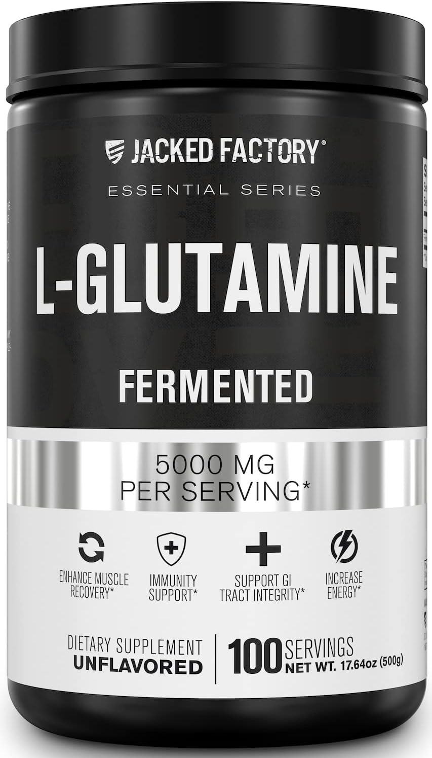Suplemento L-Glutamina en Polvo Jacked Factory 100 Porciones