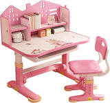 Set de Escritorio para Niños, Ajustable con Respaldo de Castillo