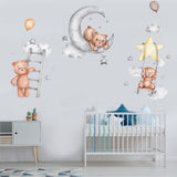 Sticker de Oso Cartoon, Decoración Infantil, Removible, Mural