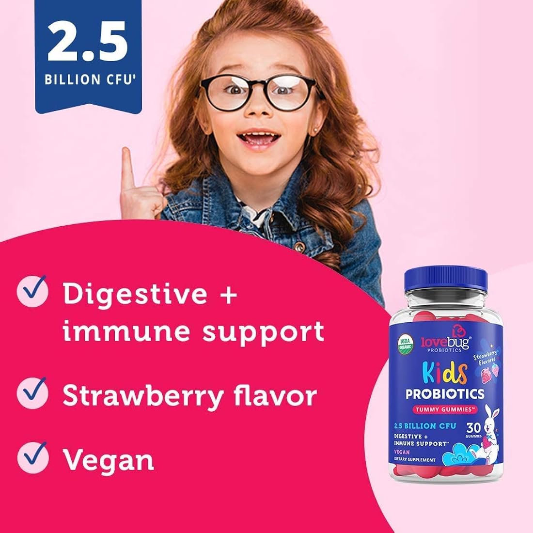 Suplementos probióticas orgánicas veganas a partir de 3 años