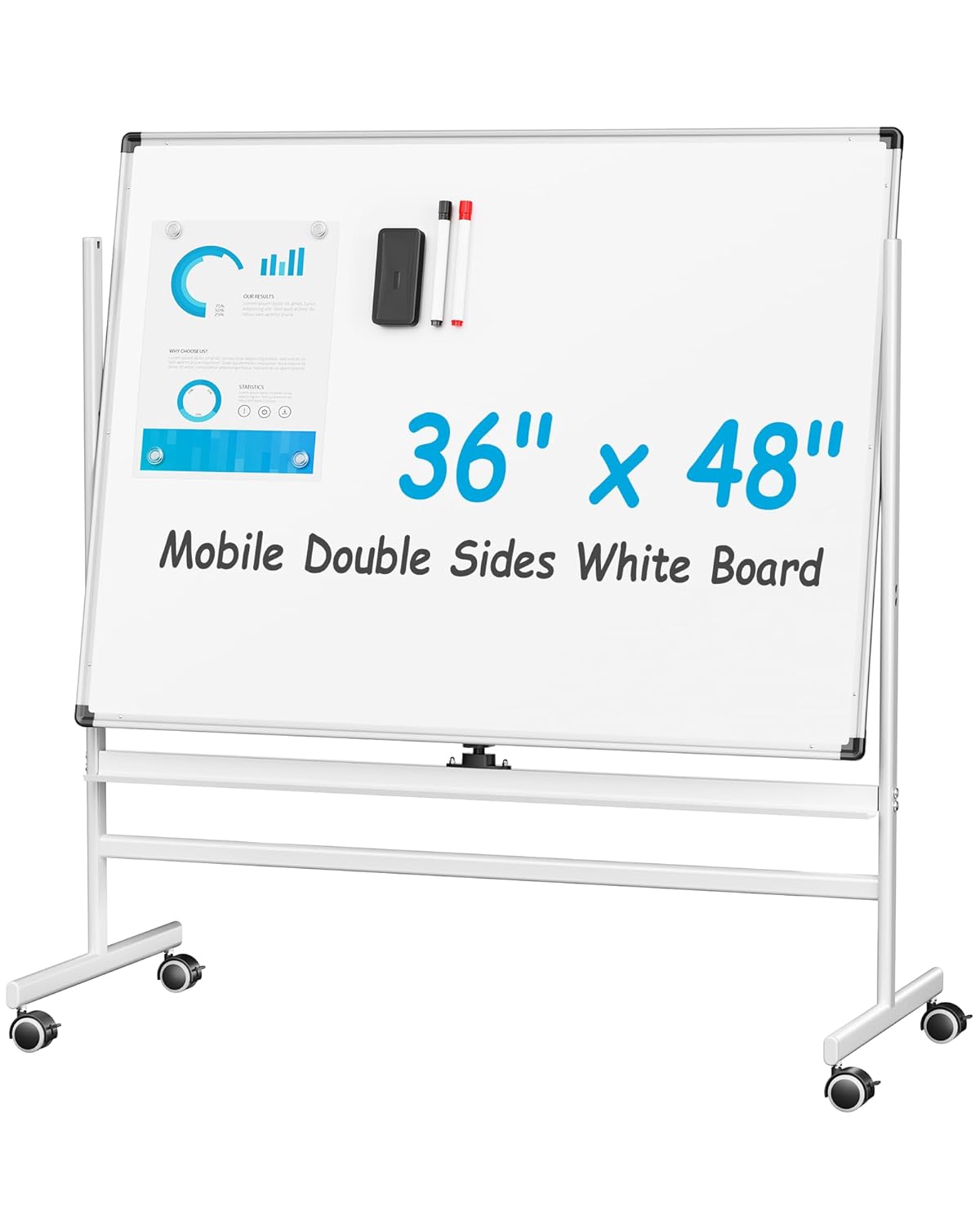 Tablero Blanco Doble Cara VUSIGN 36 x 48, Kit Portátil