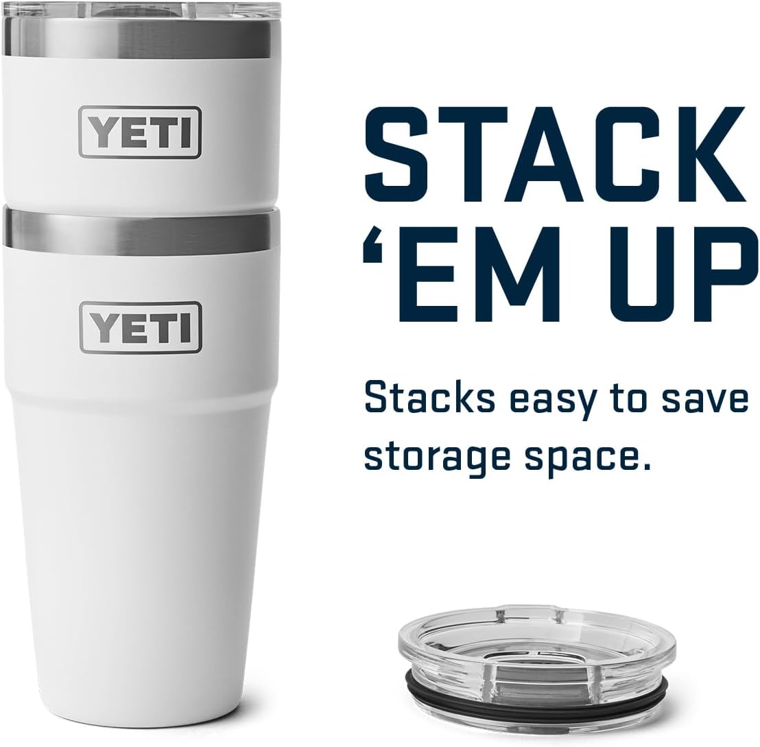 Vaso apilable YETI Rambler 20 oz, acero inoxidable, Blanco