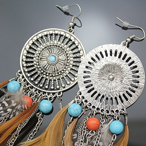 Pendientes en plata con plumas