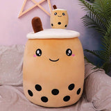 Peluche de almohada con forma de taza marrón