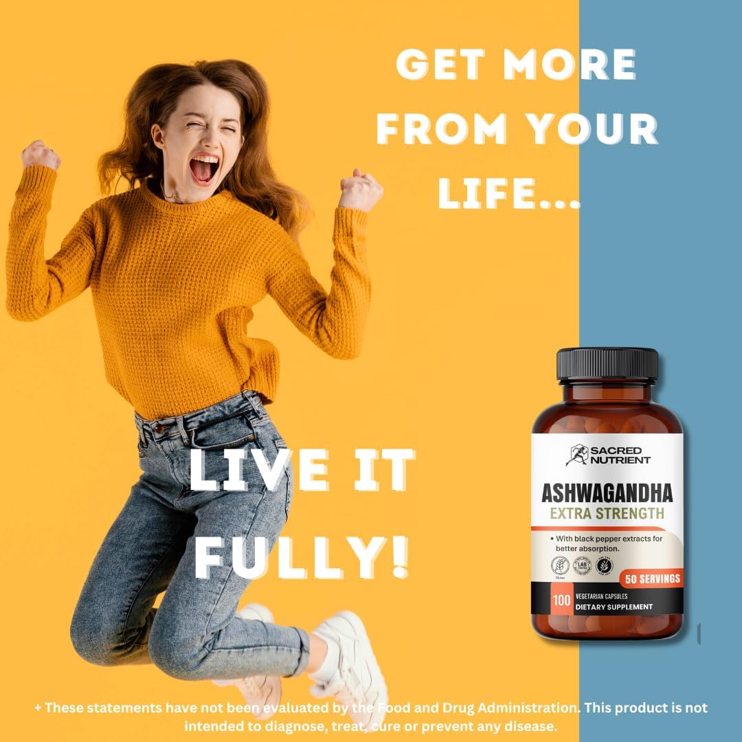 Suplemento Orgánico Ashwagandha 300mg, 100 Cápsulas