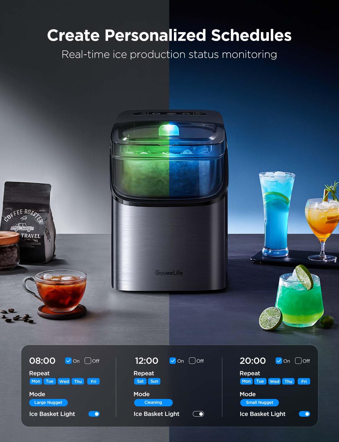 Máquina de Hielo GoveeLife, 26lbs/24Hrs, Control por Voz