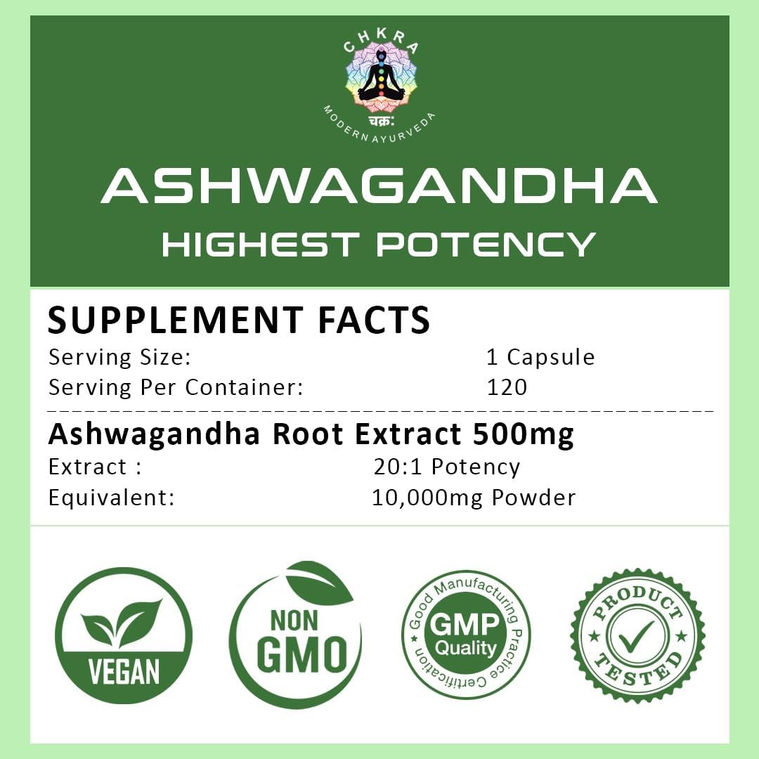Suplementos de Ashwagandha XTRAKT, 120 cápsulas veganas