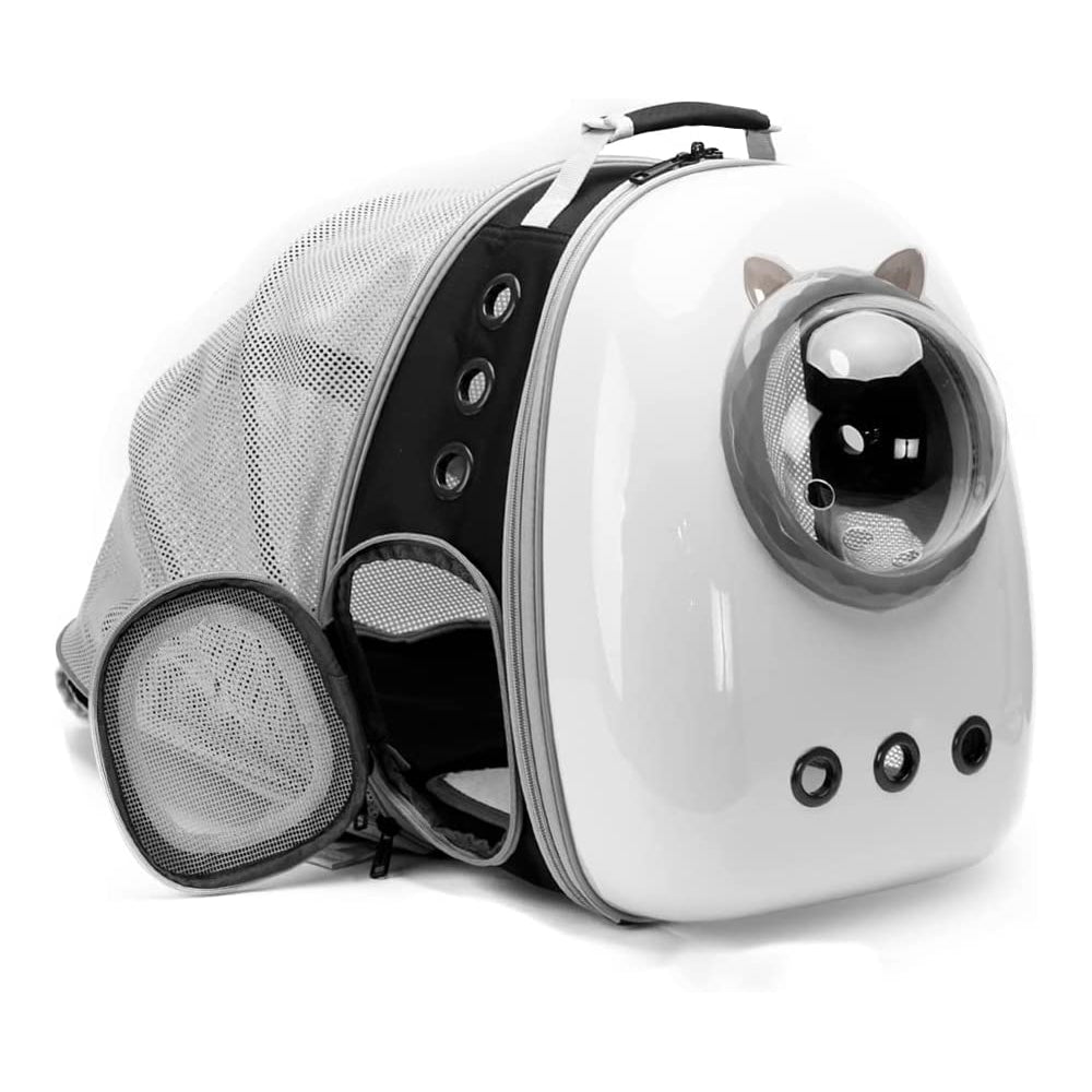 Mochila expandible para gatos color blanco