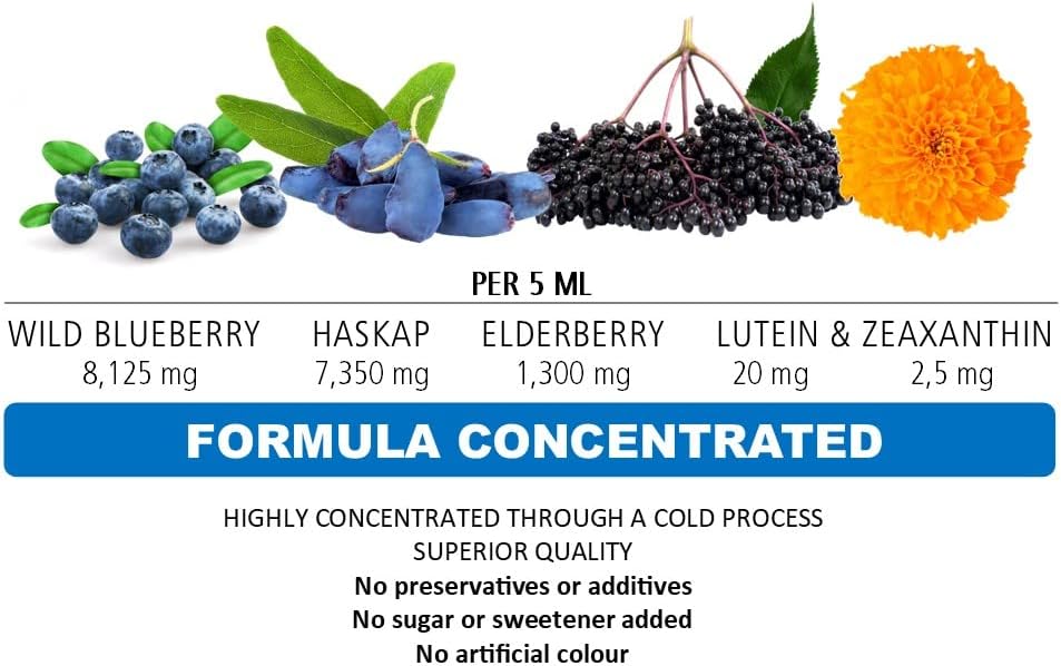 Concentrado de arándanos silvestres + luteína 20 mg.  0.2oz