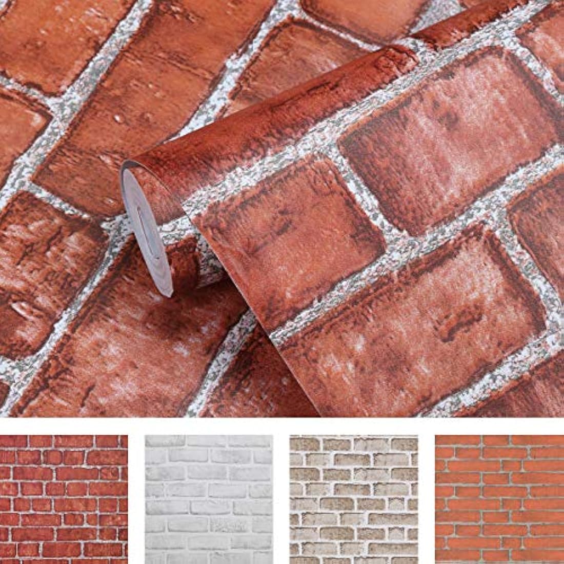 Coavas - Papel pintado de ladrillo decorativo autoadhesivo