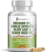 JB Wellness Aceite de Orégano, Ajo, Olivo, Astrágalo 60 cápsulas