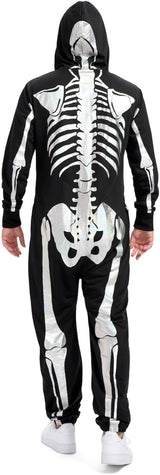 Disfraz de esqueleto Tipsy Elves, cómodos, con máscara y cremallera