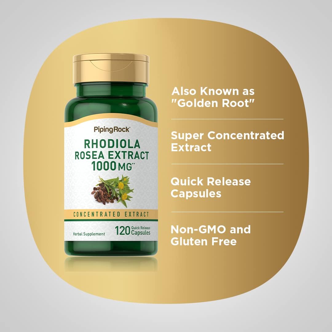 Suplemento herbal  Rhodiola Rosea Cápsulas 1000 mg  120 un