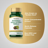 Suplemento herbal  Rhodiola Rosea Cápsulas 1000 mg  120 un