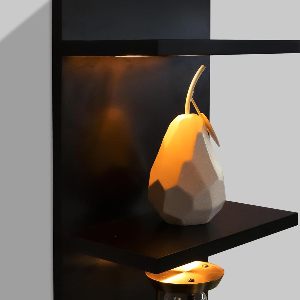 Estante Flotante de 5 Niveles con Luz LED, Diseño Vertical