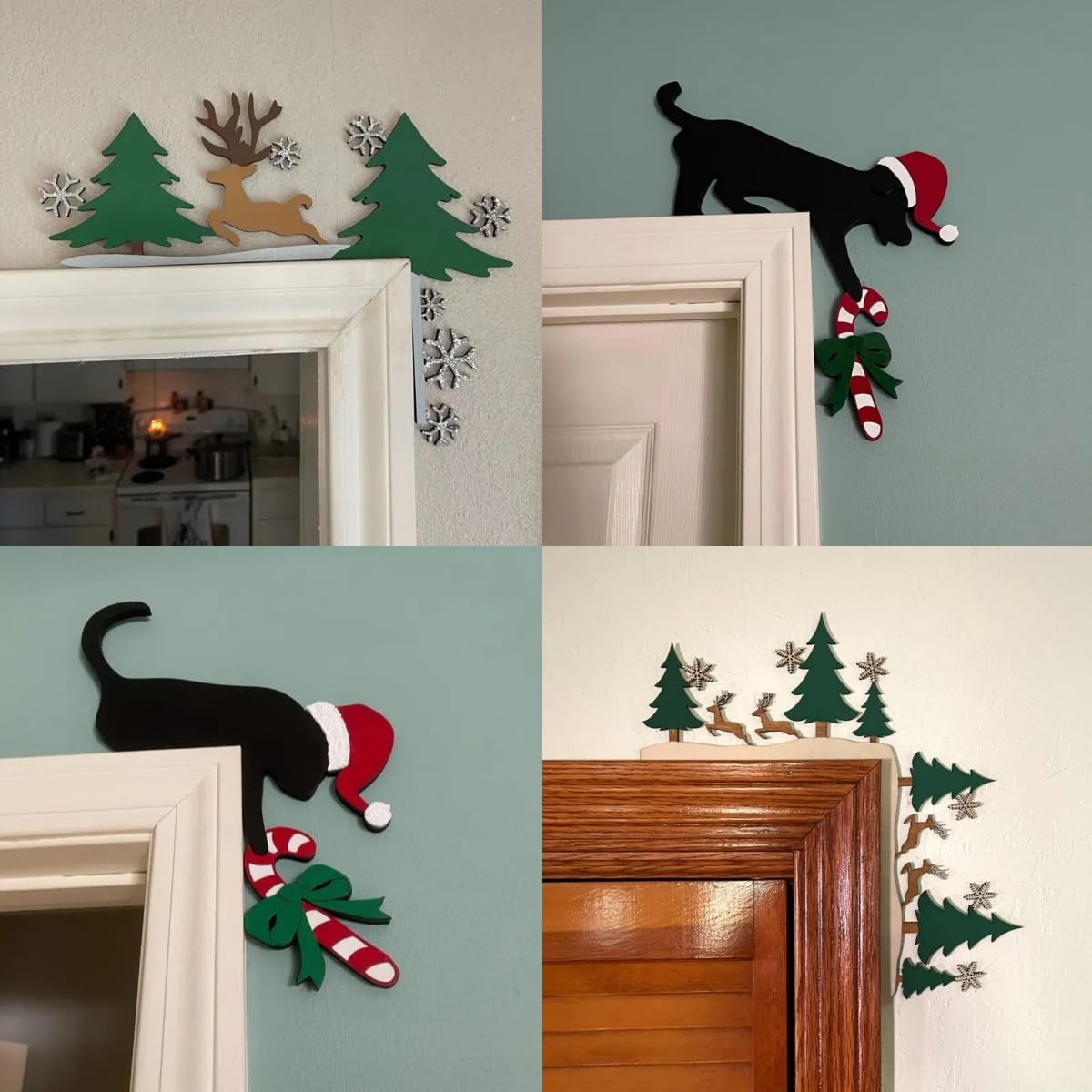 Adornos Navideños Metal para Puerta - Decoración Divertida 2024