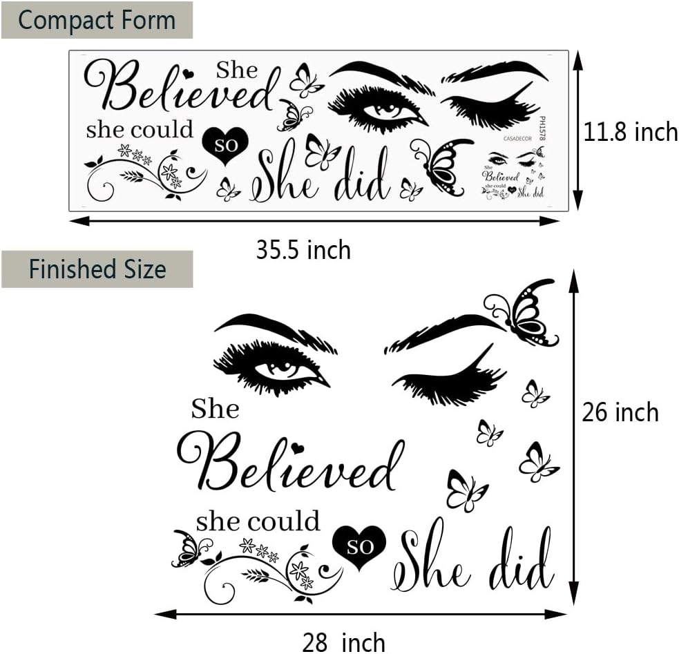 Adhesivo de pared de vinilo con texto en inglés calcomanías de pared de mariposa para dormitorio, sala de estar, aula, oficina, habitación de niña y hogar
