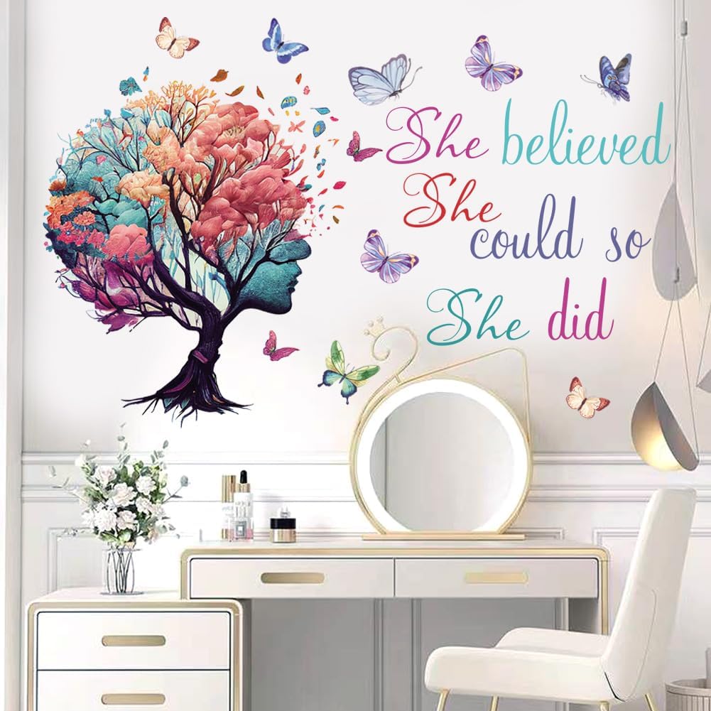 Vinilo Decorativo She Believed She Could - Inspirador Murales