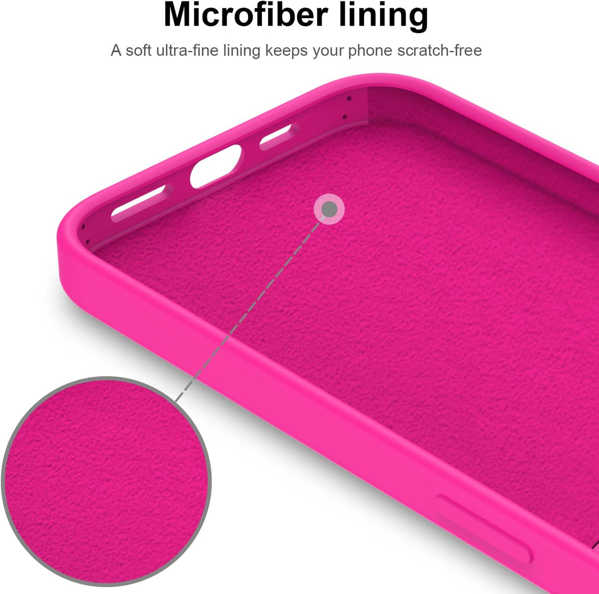 DEENAKIN Funda para iPhone 13 Pro Max con protector de pantalla, cubierta de goma de gel de silicona líquida suave y duradera para iPhone 13 Pro Max de 6.7 pulgadas, color rosa intenso