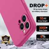 BossKiss Funda compatible con iPhone 13 Pro Max, funda de silicona líquida de alta calidad [tacto aterciopelado] [2 protectores de pantalla de vidrio templado 9H], funda de kit de protección completa a prueba de golpes, Pitaya