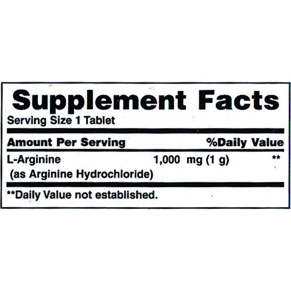 Suplemento L-arginina apoya el flujo sanguínea 1000 mg 50un