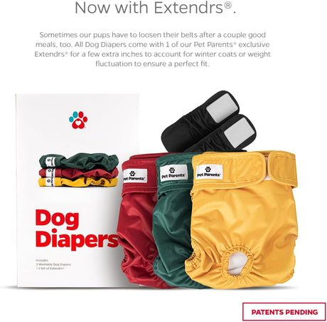 Pet Parents Pañales y extensores lavables prémium Samba, tamaño