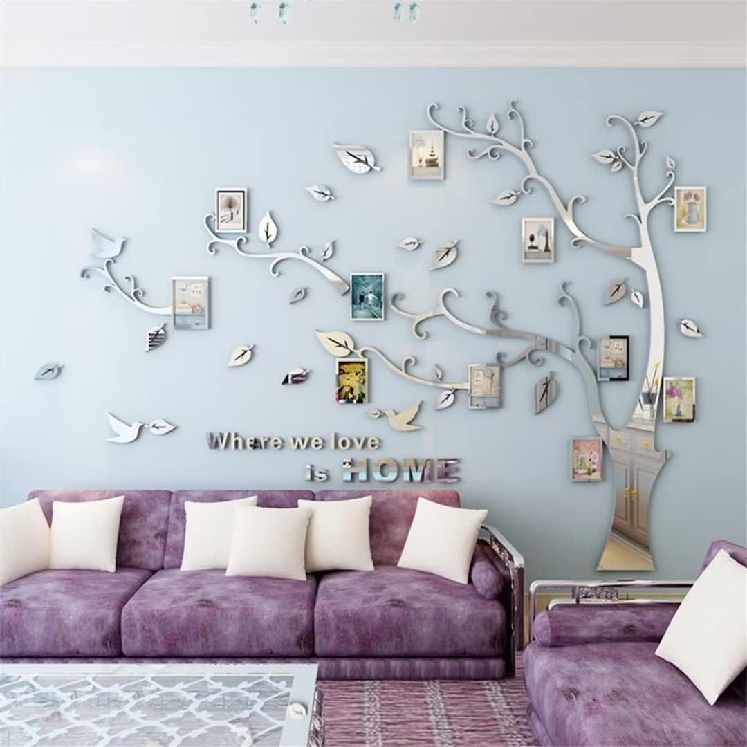 Vinilo Decorativo Árbol 3D - Marco de Fotos Familiar M:83*59in
