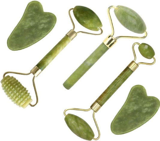 Juego de rodillos de jade Gua Sha fuvooi