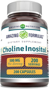 Fórmulas Asombrosas Colina e Inositol Suplemento 500 Mg 200 Caps