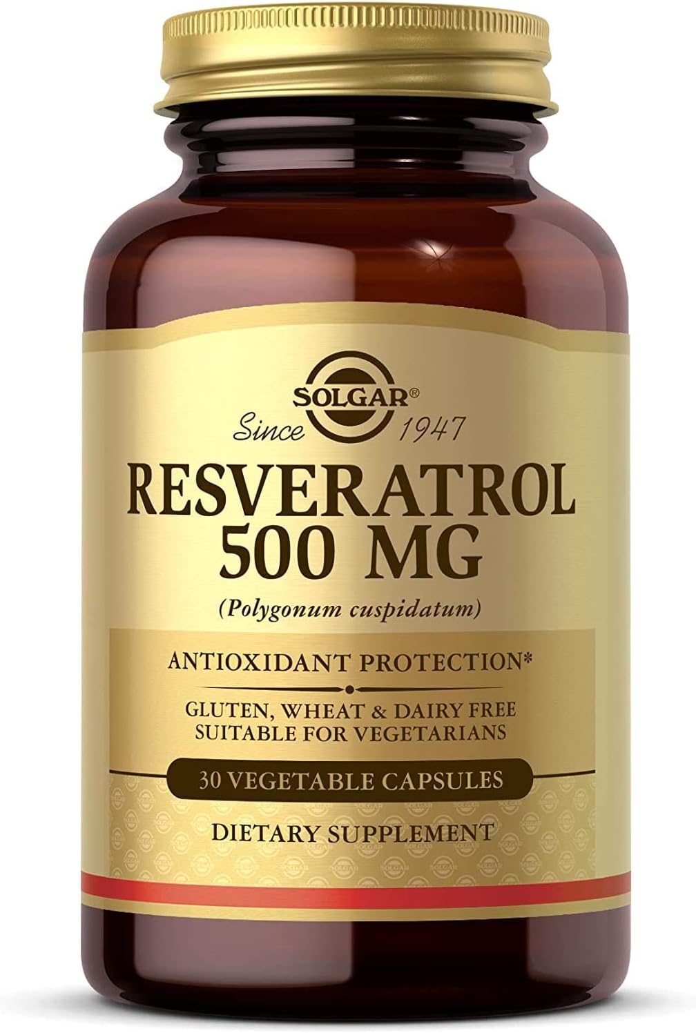 Suplemento Solgar Resveratrol 500 mg, 30 cápsulas vegetales