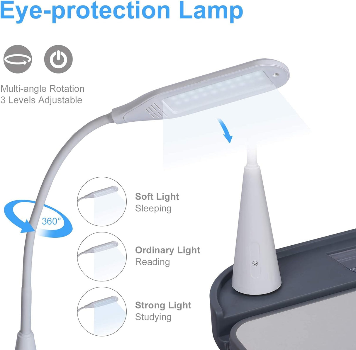 Escritorio y Silla Ajustables para Niños con Luz LED y Cajón