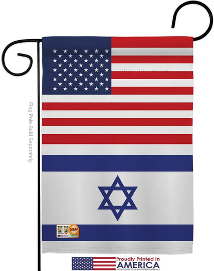 Nacionalidad Israel Estados Unidos Amistad Jardín Bandera Regional Nación Internacional Mundo País Particular Área Pequeña Decoración Regalo Patio Casa Banner Hecho en Estados Unidos 13 X 18.5