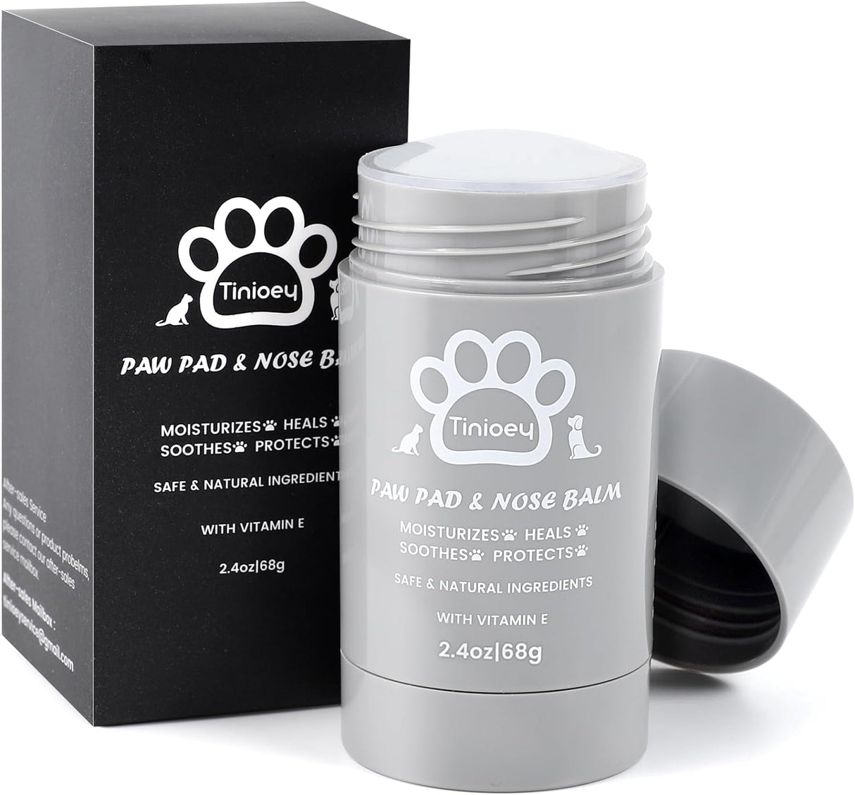Bálsamo en barra para patas de perro de gato, protector natural seguro para lamidos, chupete e hidratante para patas, nariz y codos agrietadas, secas y dañadas, chupete de hocico para perros