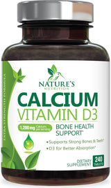 Suplemento Calcio 1200 mg más vitamina D3 salud ósea 240 u