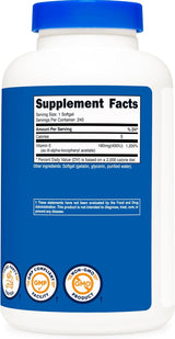 Nutricost Vitamina E 400 IU, 240 cápsulas de gel blando,