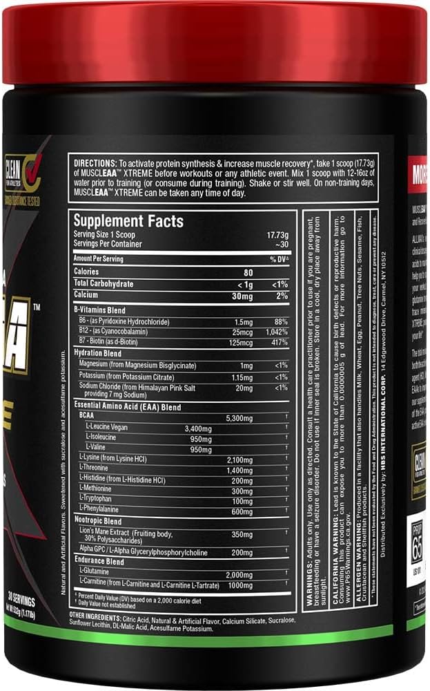 ALLMAX MUSCLEAA Xtreme - EAAs, BCAAs, Hidratación - 532 g