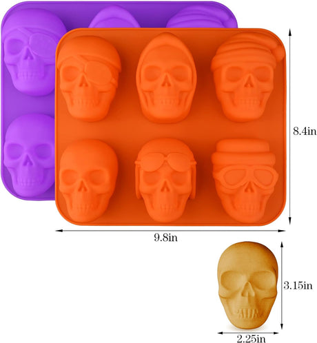Moldes de silicona HUAKENER para pasteles de calavera grandes